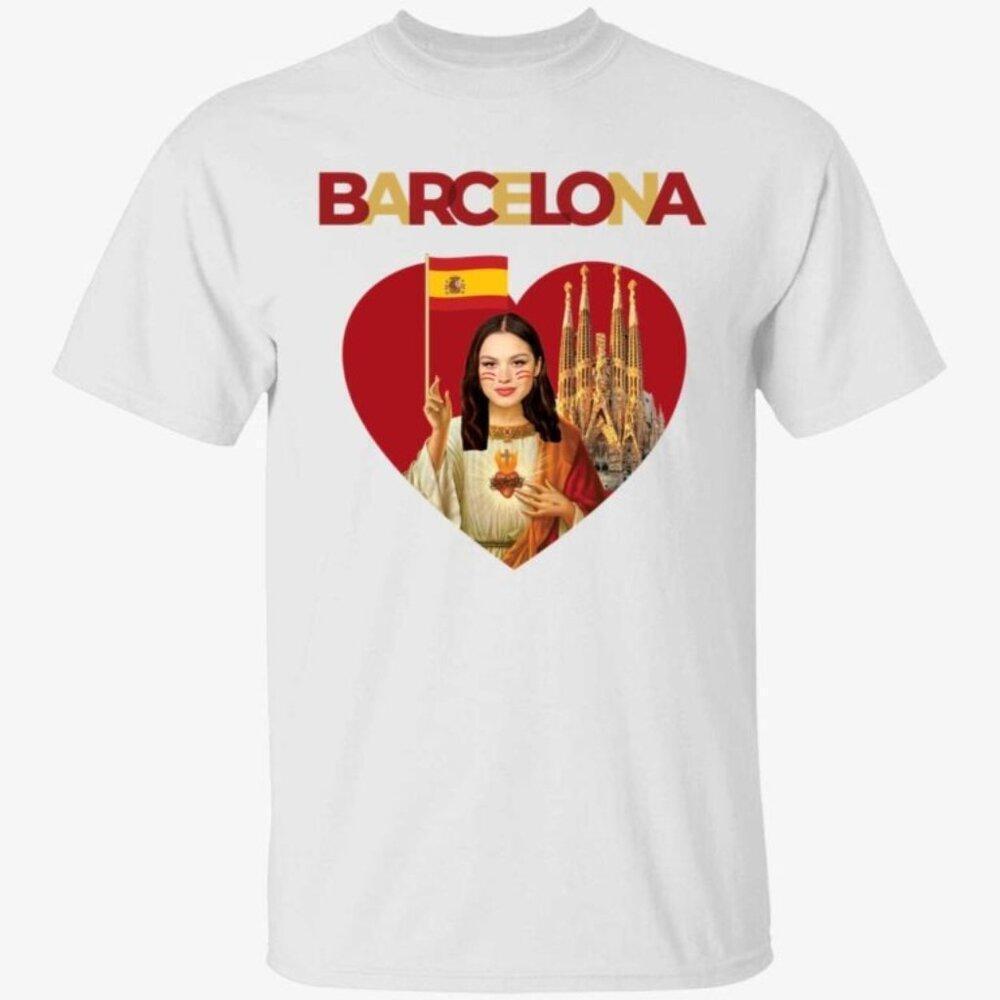 Olivia Rodrigo Jesus Barcelona Graphic Tee Pop Tour Music Fan Gift Casual Shirt